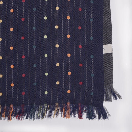 - Artist Polka Dot Scarf - Navy