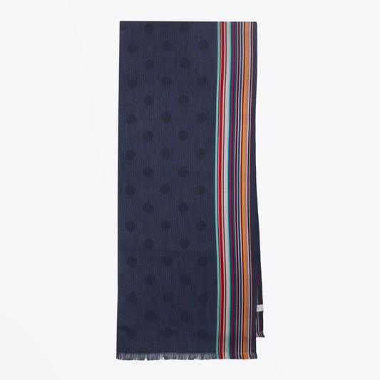 - Polka Dot 'Artist Stripe' Scarf - Navy