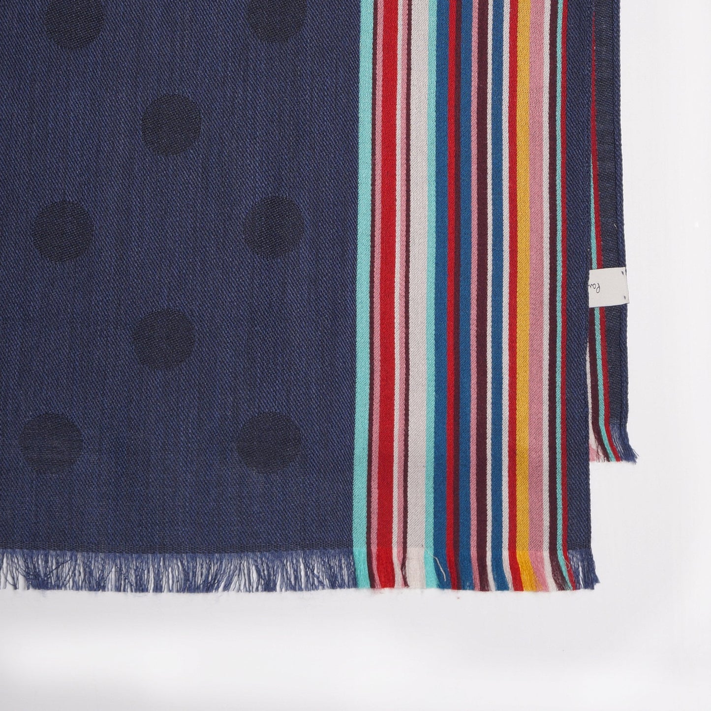 - Polka Dot 'Artist Stripe' Scarf - Navy