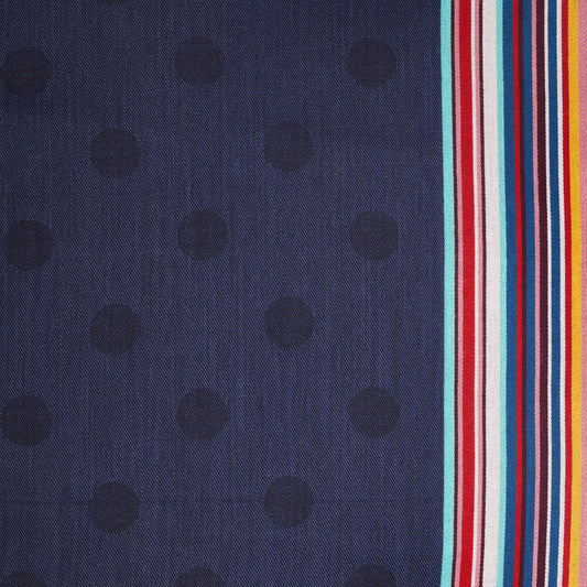 - Polka Dot 'Artist Stripe' Scarf - Navy