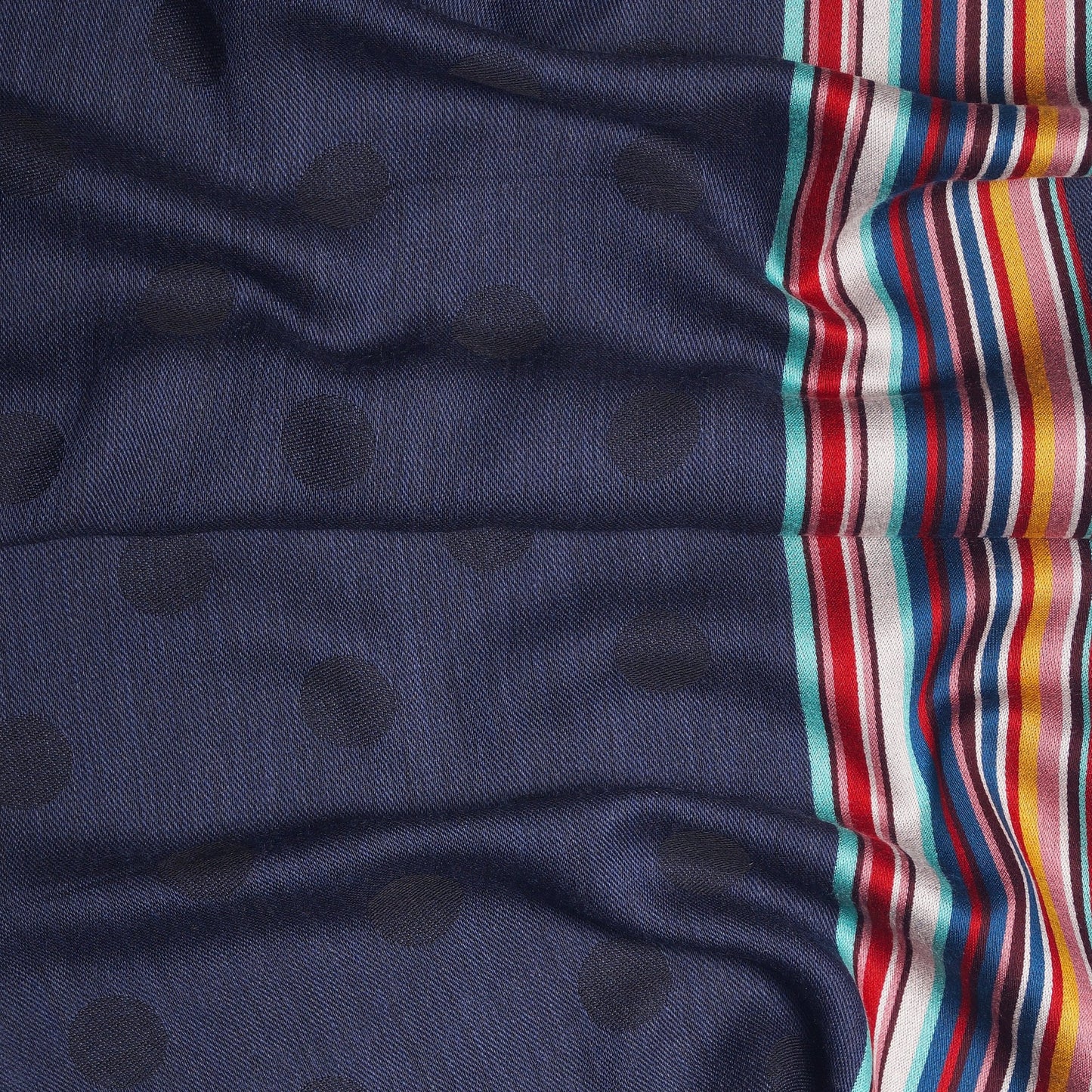 - Polka Dot 'Artist Stripe' Scarf - Navy