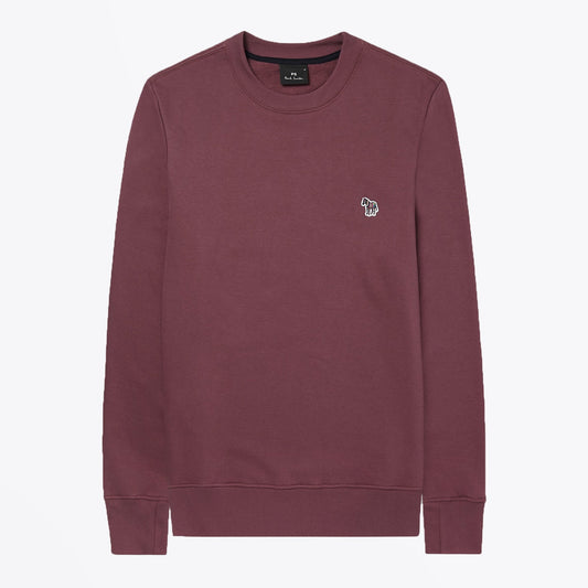 - Cotton Embroidered Zebra Logo Sweatshirt - Purple