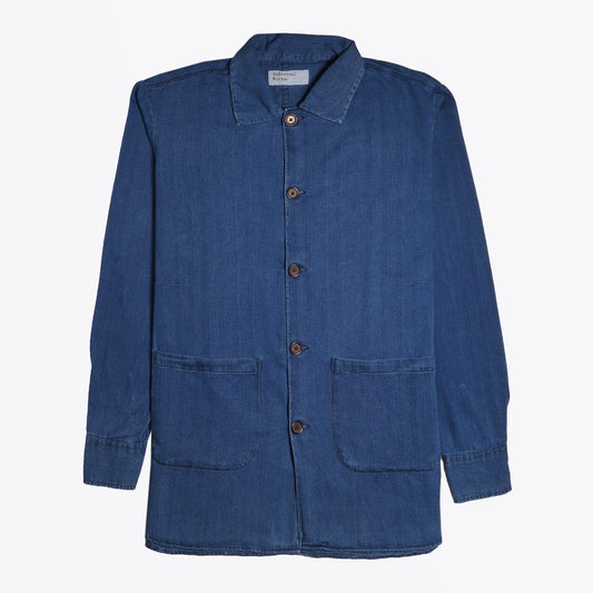 Herringbone Denim Shirt - Washed Indigo