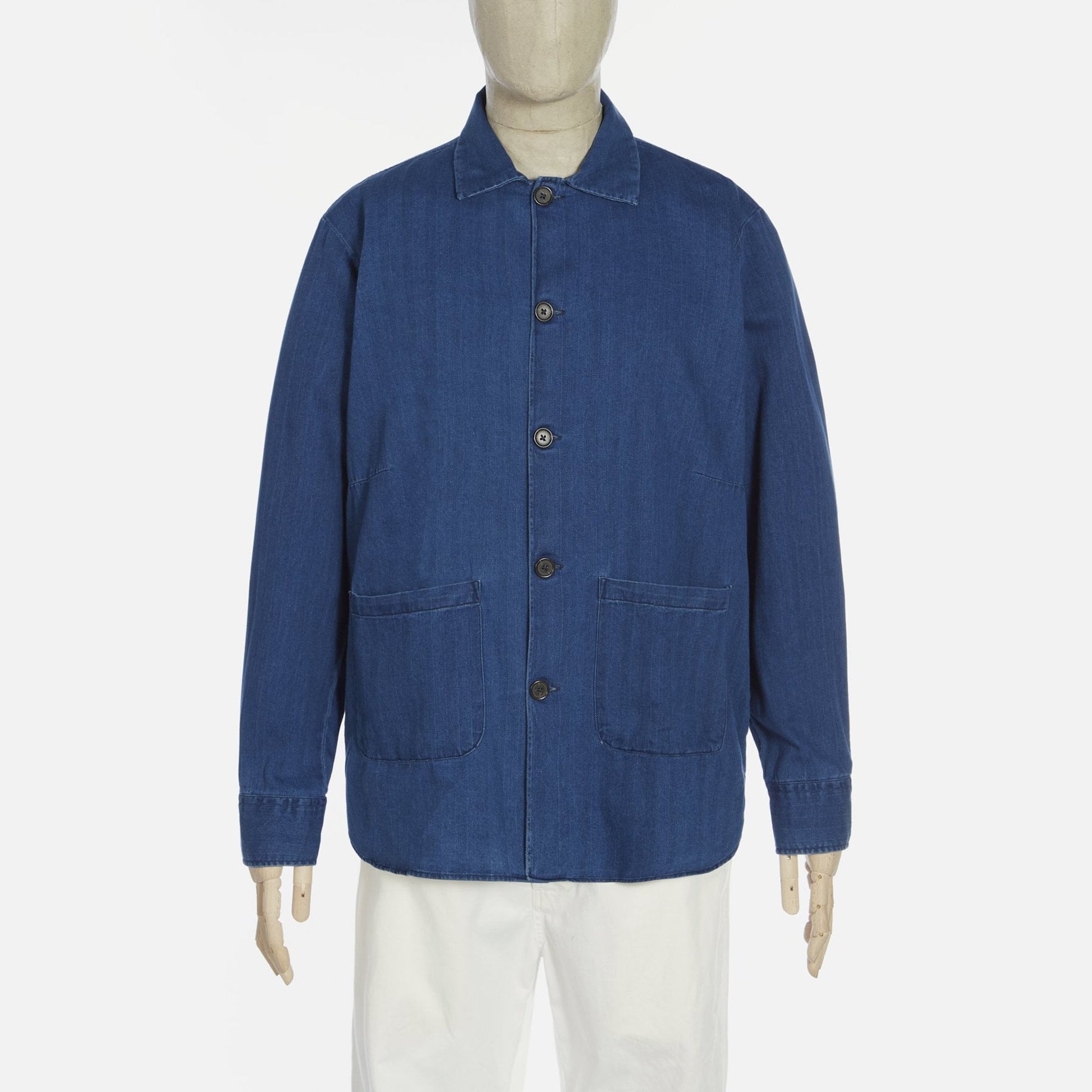 Universal Herringbone Denim Shirt - Washed Indigo