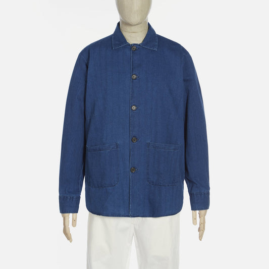 Herringbone Denim Shirt - Washed Indigo