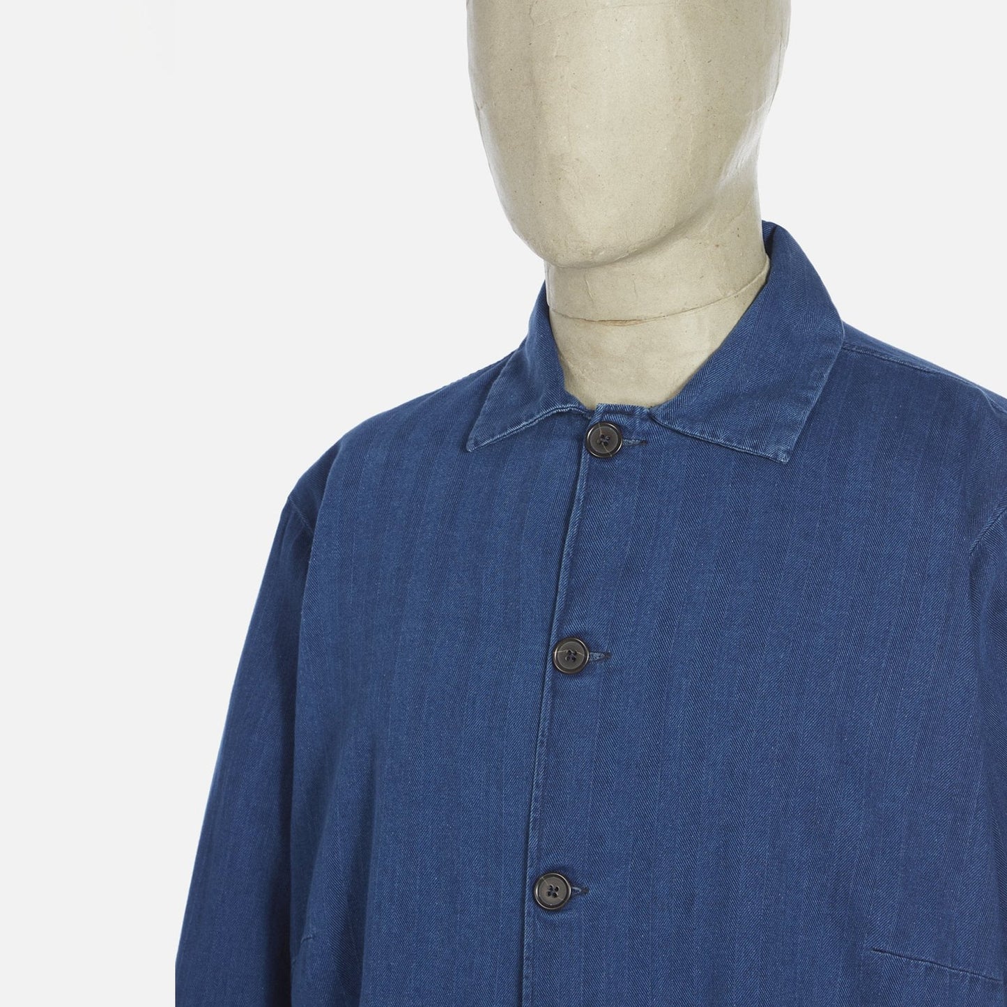 Herringbone Denim Shirt - Washed Indigo