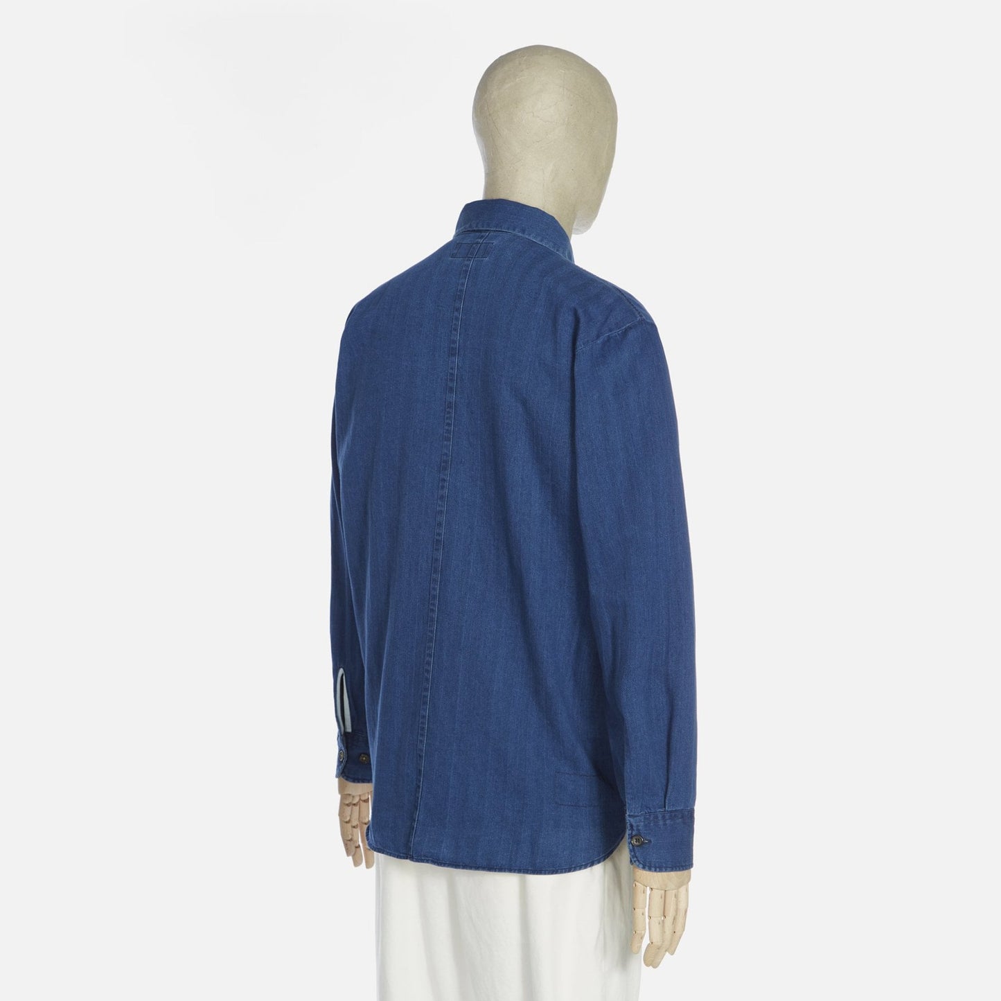 Herringbone Denim Shirt - Washed Indigo
