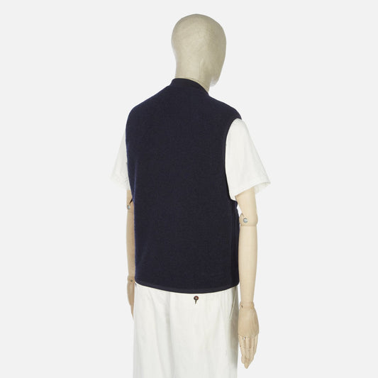 - Wool Fleece Zip Waistcoat - Navy