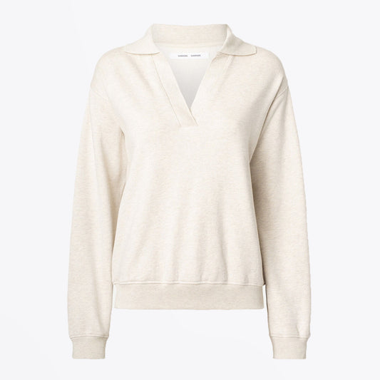 - Cotton V-Neck Sweatshirt - Off-White
