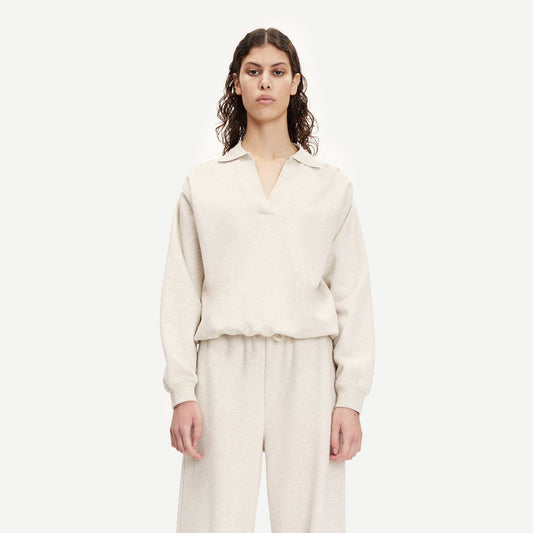 - Cotton V-Neck Sweatshirt - Off-White