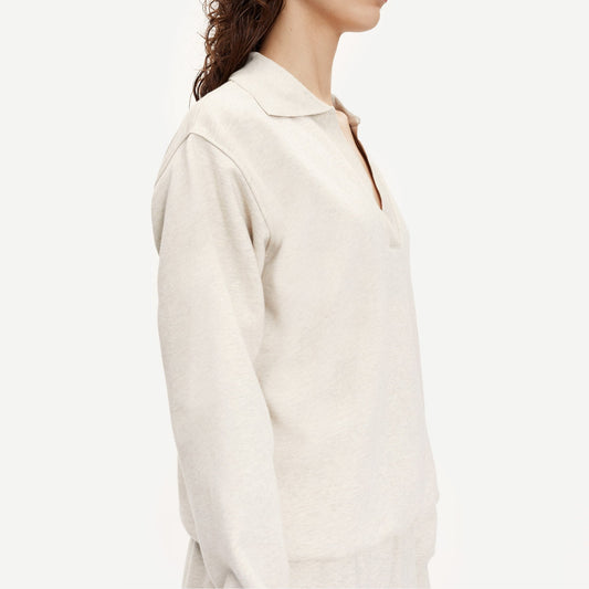 - Cotton V-Neck Sweatshirt - Off-White