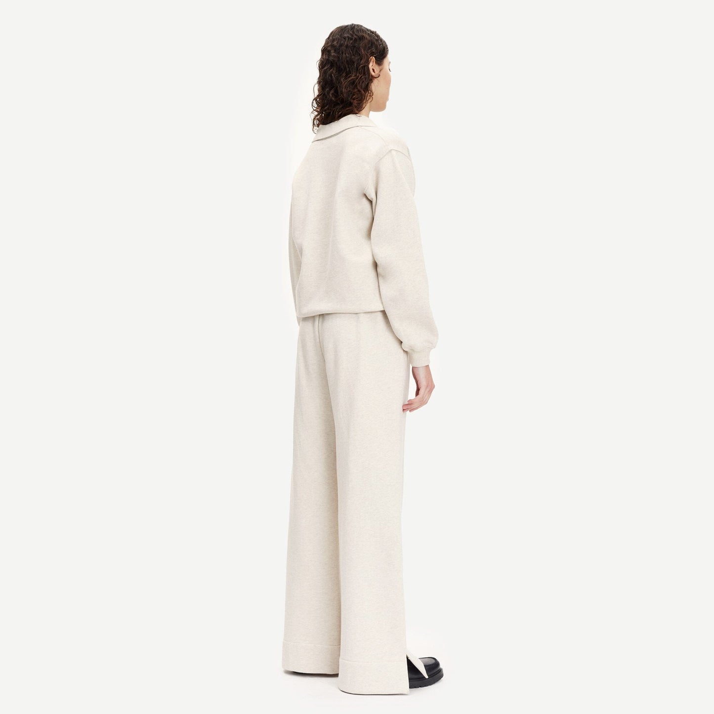 - Wide-Leg Jersey Trousers - Off-White