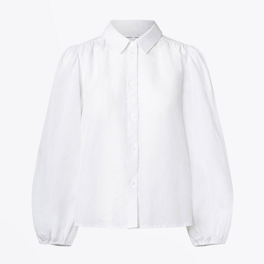 Linen-Blend Shirt - White