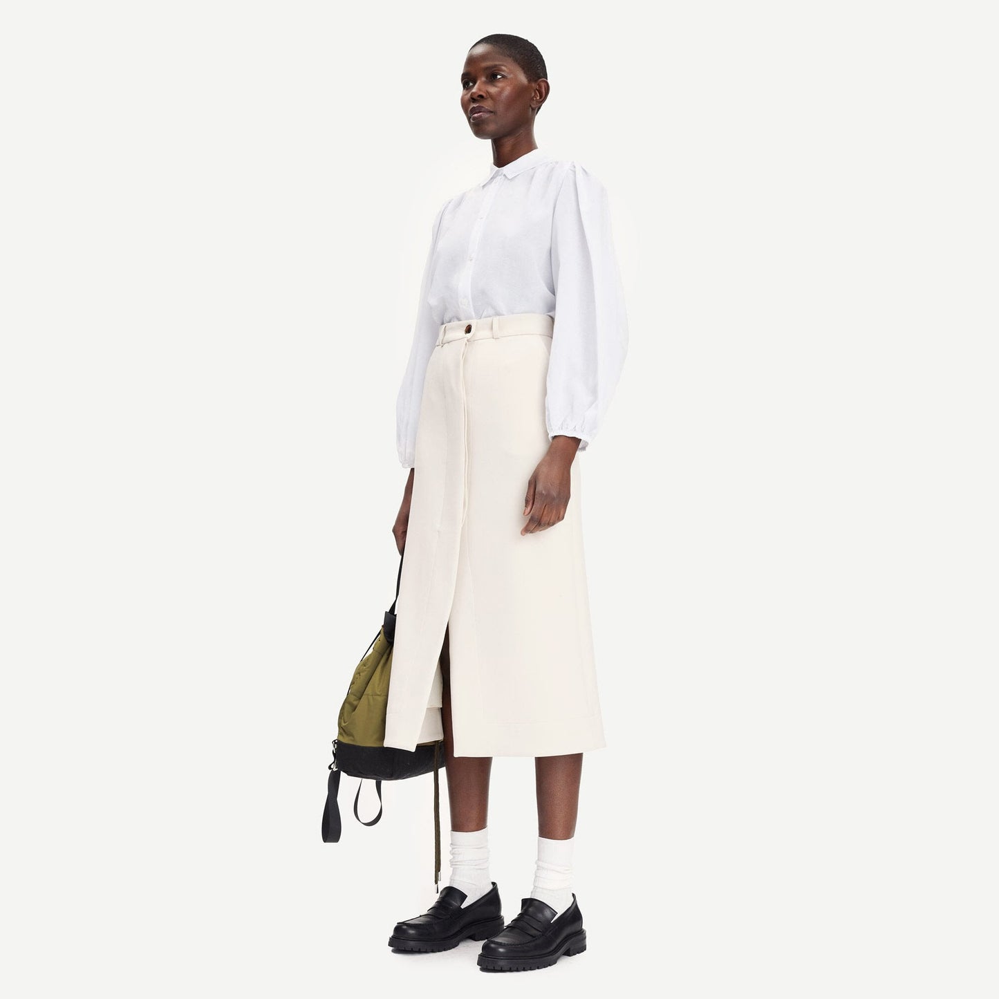 Linen-Blend Shirt - White