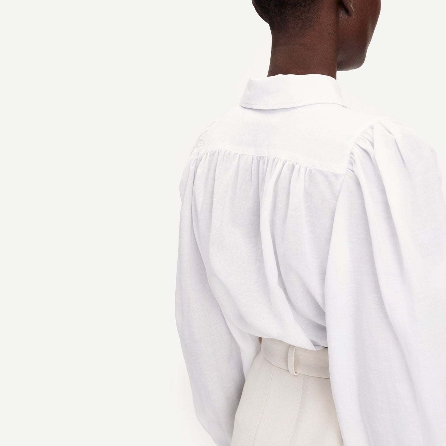 Linen-Blend Shirt - White