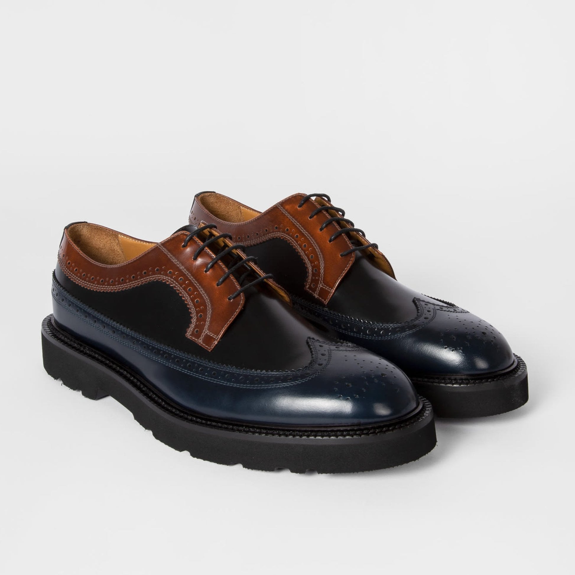 Paul Leather 'Count' Brogues - Dark Navy