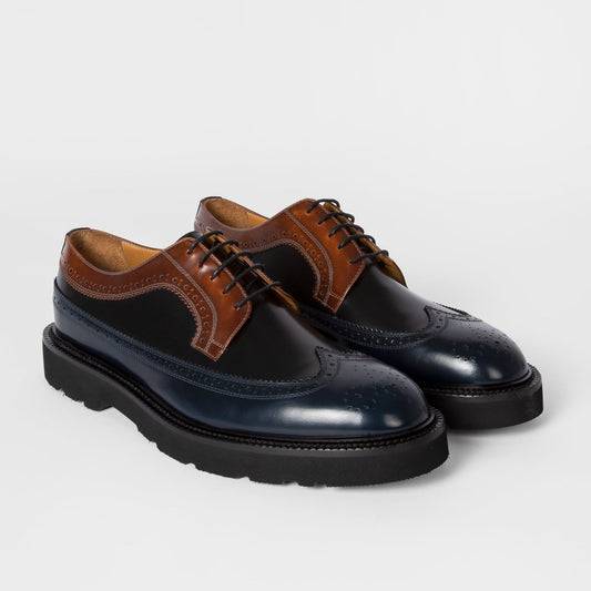 Leather 'Count' Brogues - Dark Navy