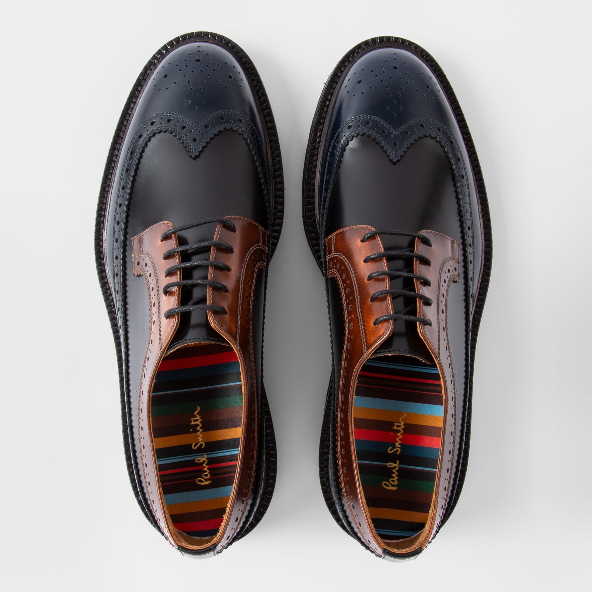 Paul Leather 'Count' Brogues - Dark Navy
