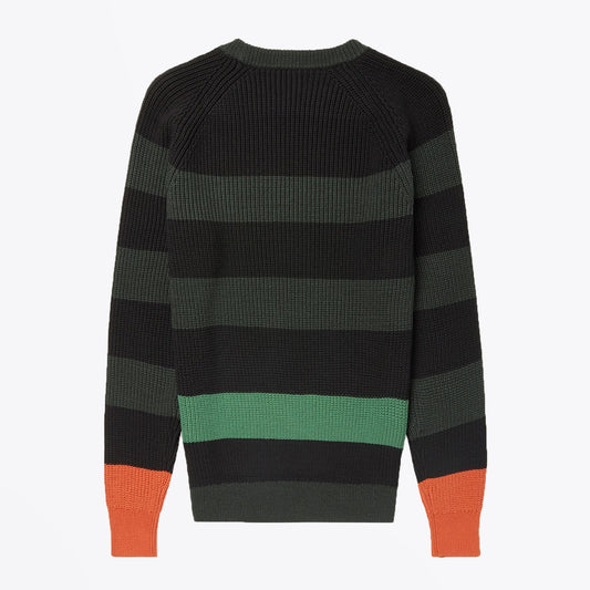 - Beach Stripe Cotton-Blend Sweater - Green