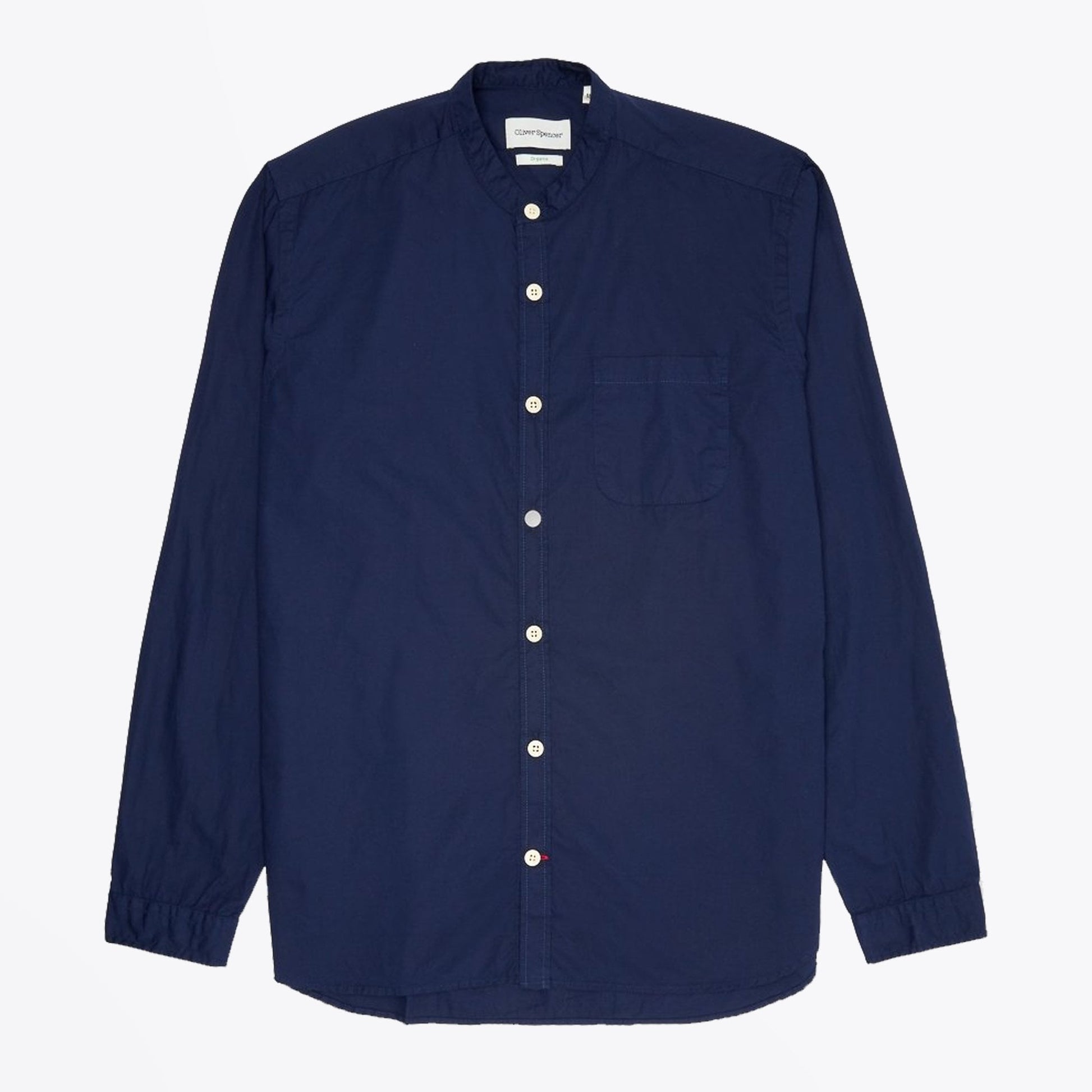 Oliver Grandad - Organic Cotton Shirt - Navy