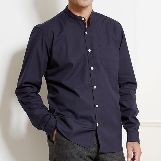 Grandad - Organic Cotton Shirt - Navy