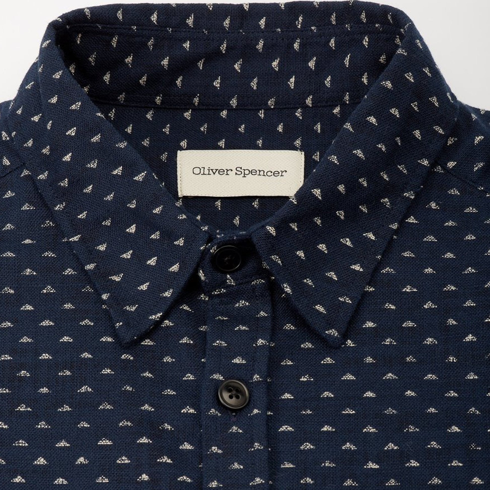 Oliver New York Special - Geometric Print Shirt - Navy