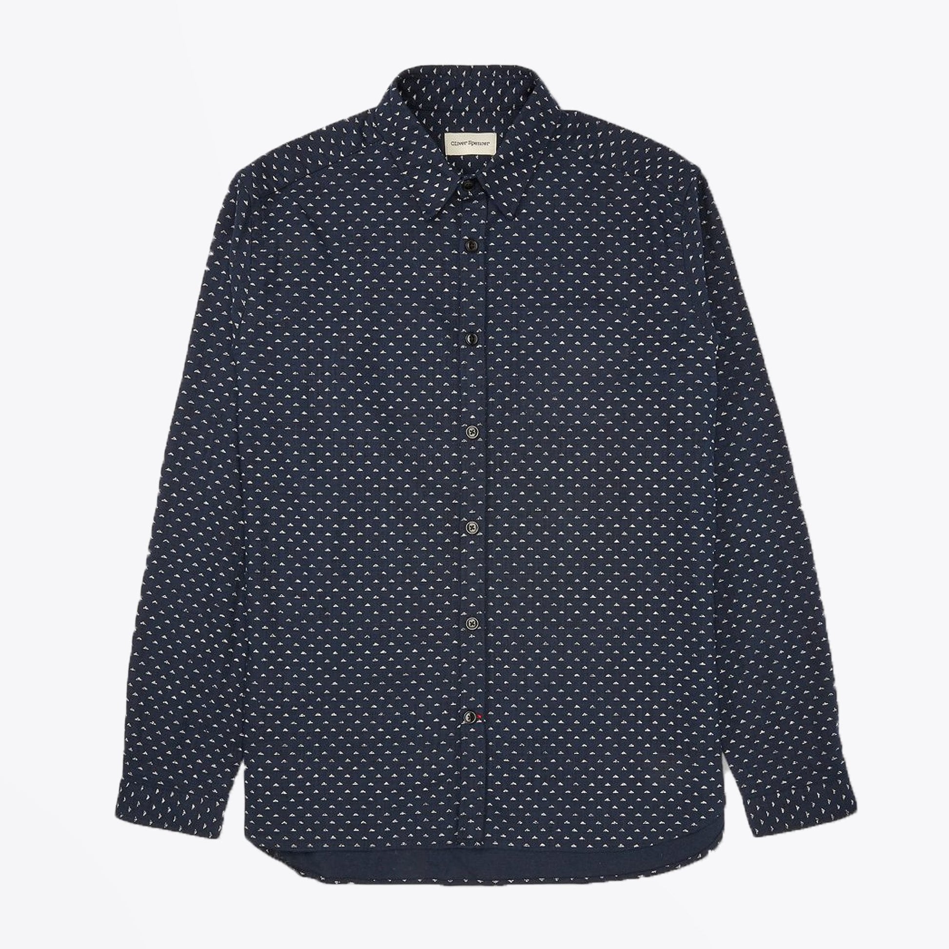 Oliver New York Special - Geometric Print Shirt - Navy