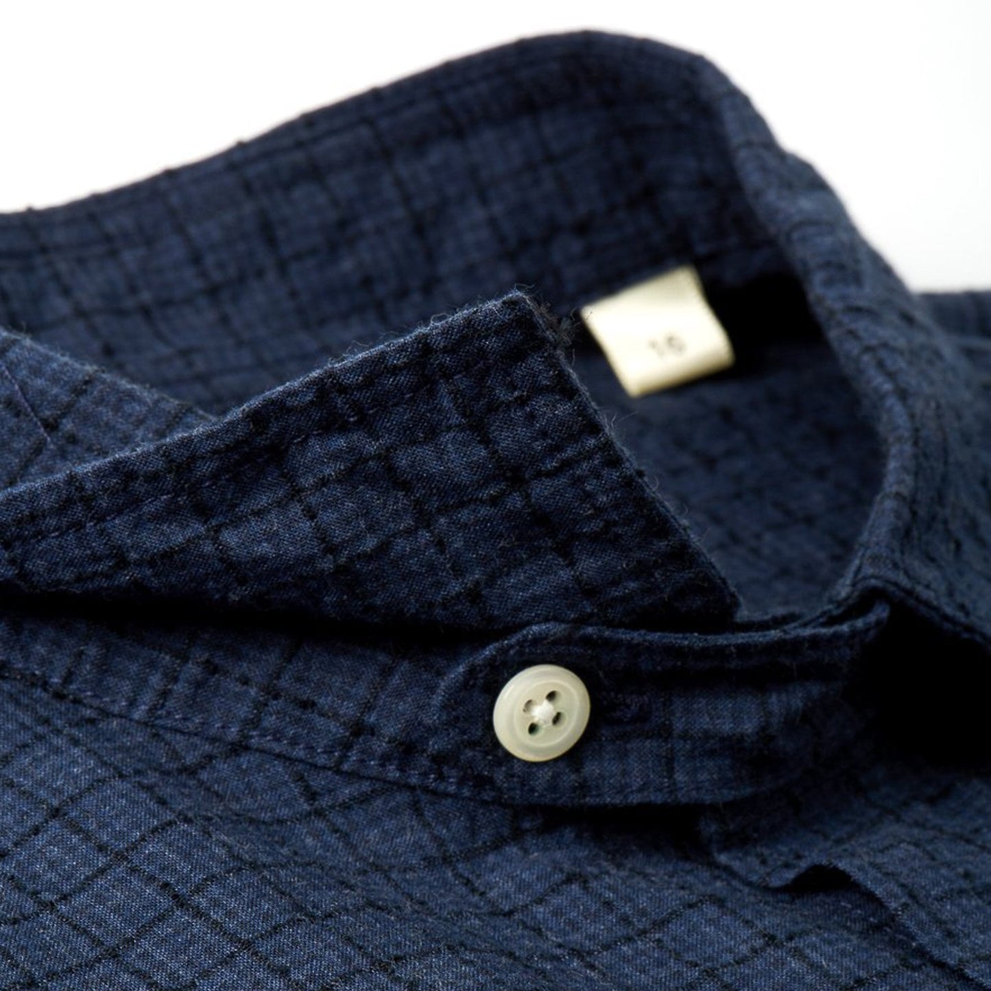 - Clerkenwell - Micro Check Print Shirt - Navy