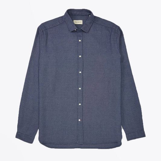 - Clerkenwell - Micro Check Print Shirt - Blue