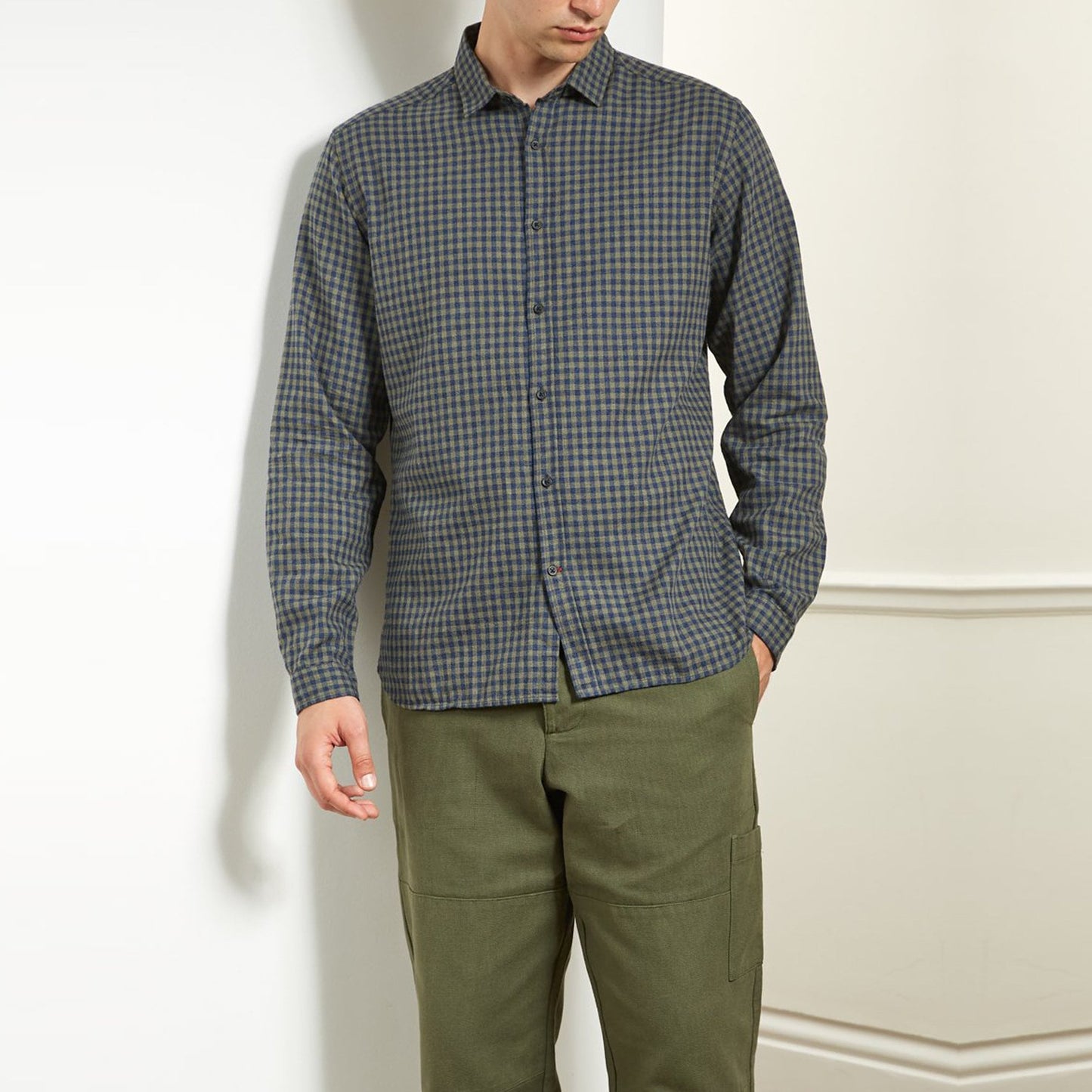 - Clerkenwell - Checked Print Shirt - Green