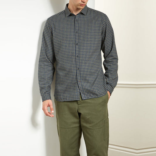 - Clerkenwell - Checked Print Shirt - Green