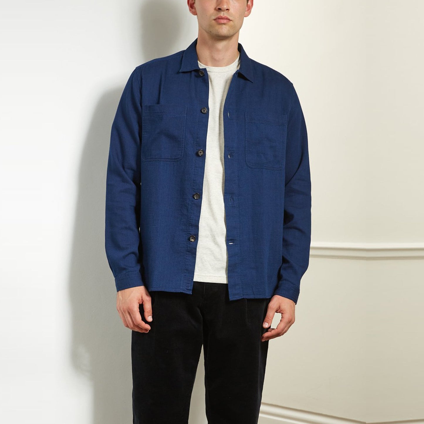 - Eltham - Cotton Overshirt - Indigo