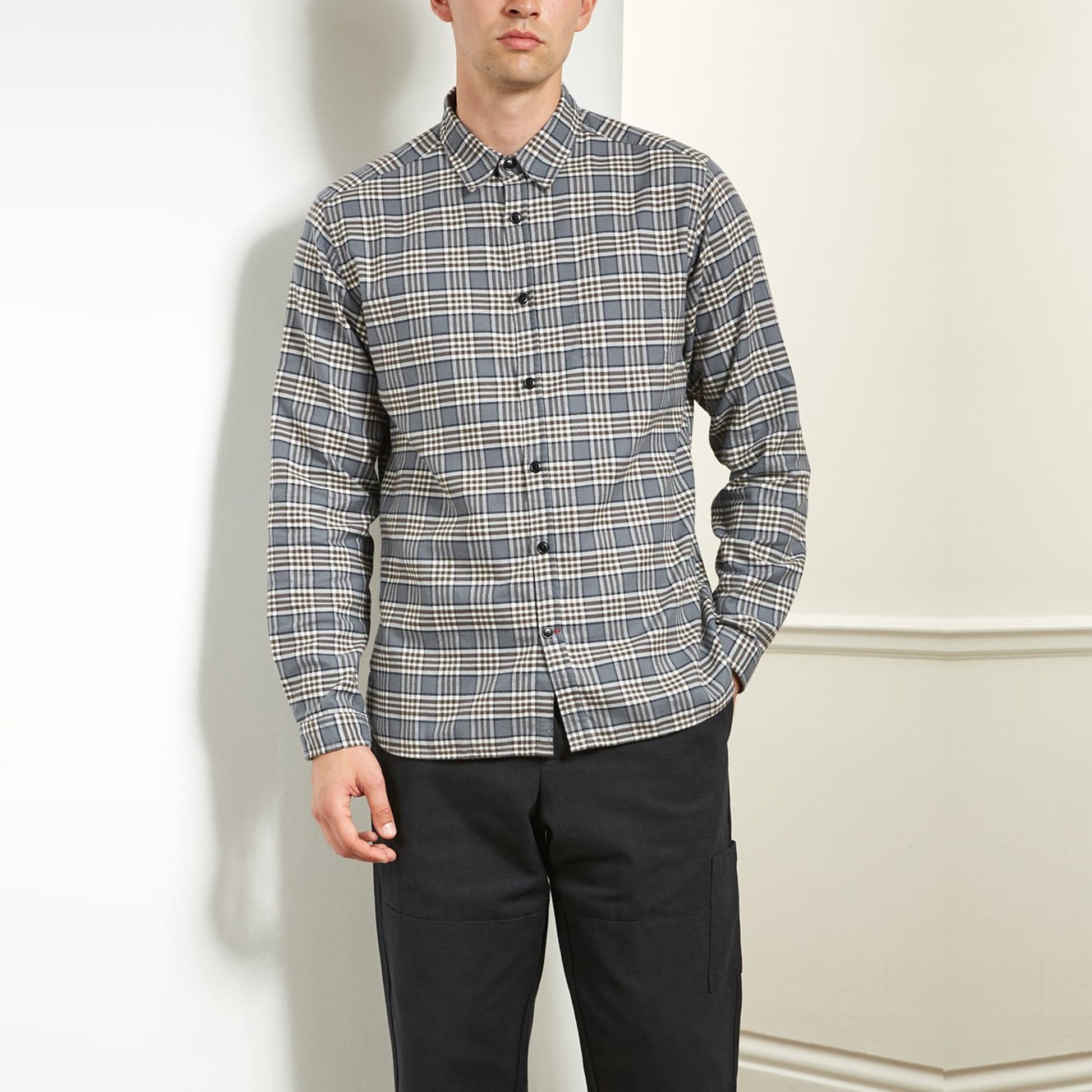 Oliver New York Special - Checked Print Shirt - Grey