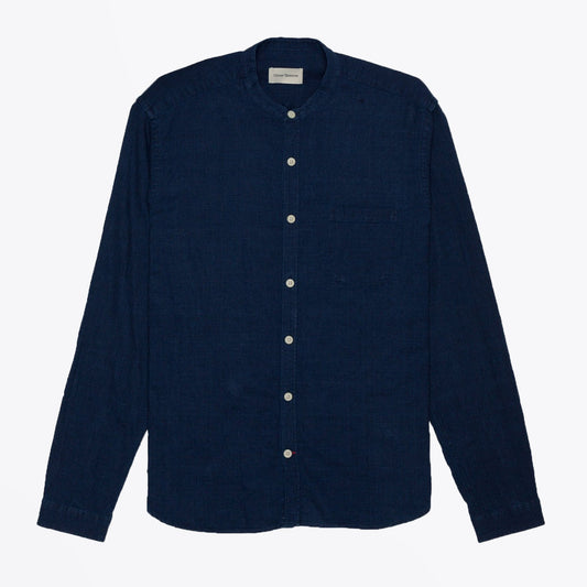 Grandad - Indigo-Dyed Cotton Shirt - Navy/Blue
