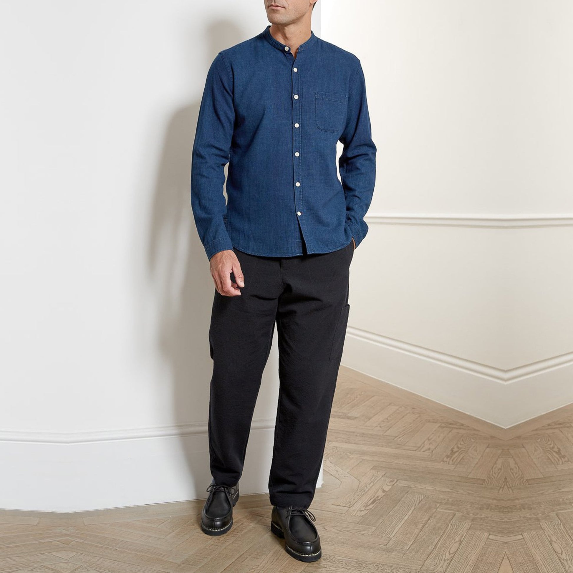 Oliver Grandad - Indigo-Dyed Cotton Shirt - Navy/Blue
