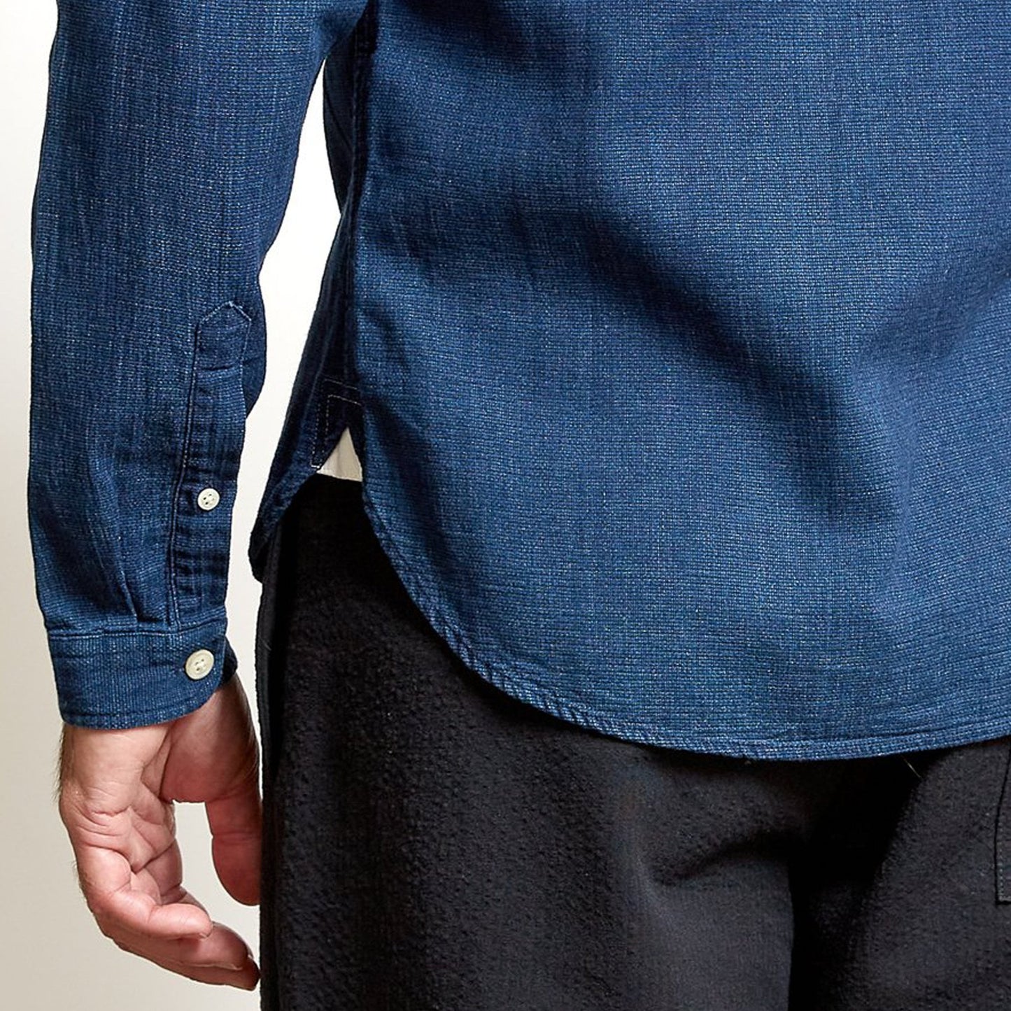 Grandad - Indigo-Dyed Cotton Shirt - Navy/Blue