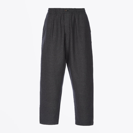 - Pleated Track Pants - Black