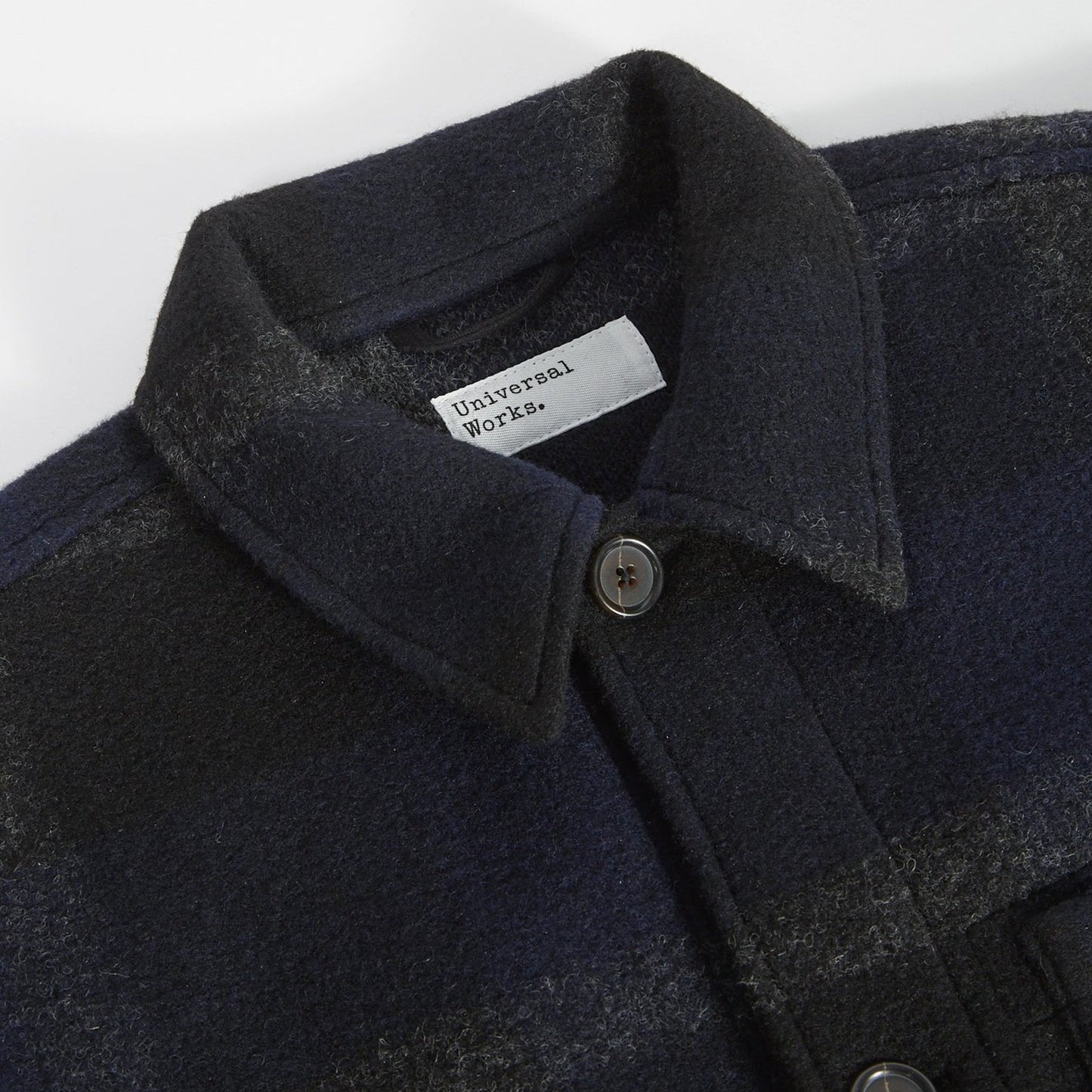 Large Plaid Fleece Jacket - Black/Grey