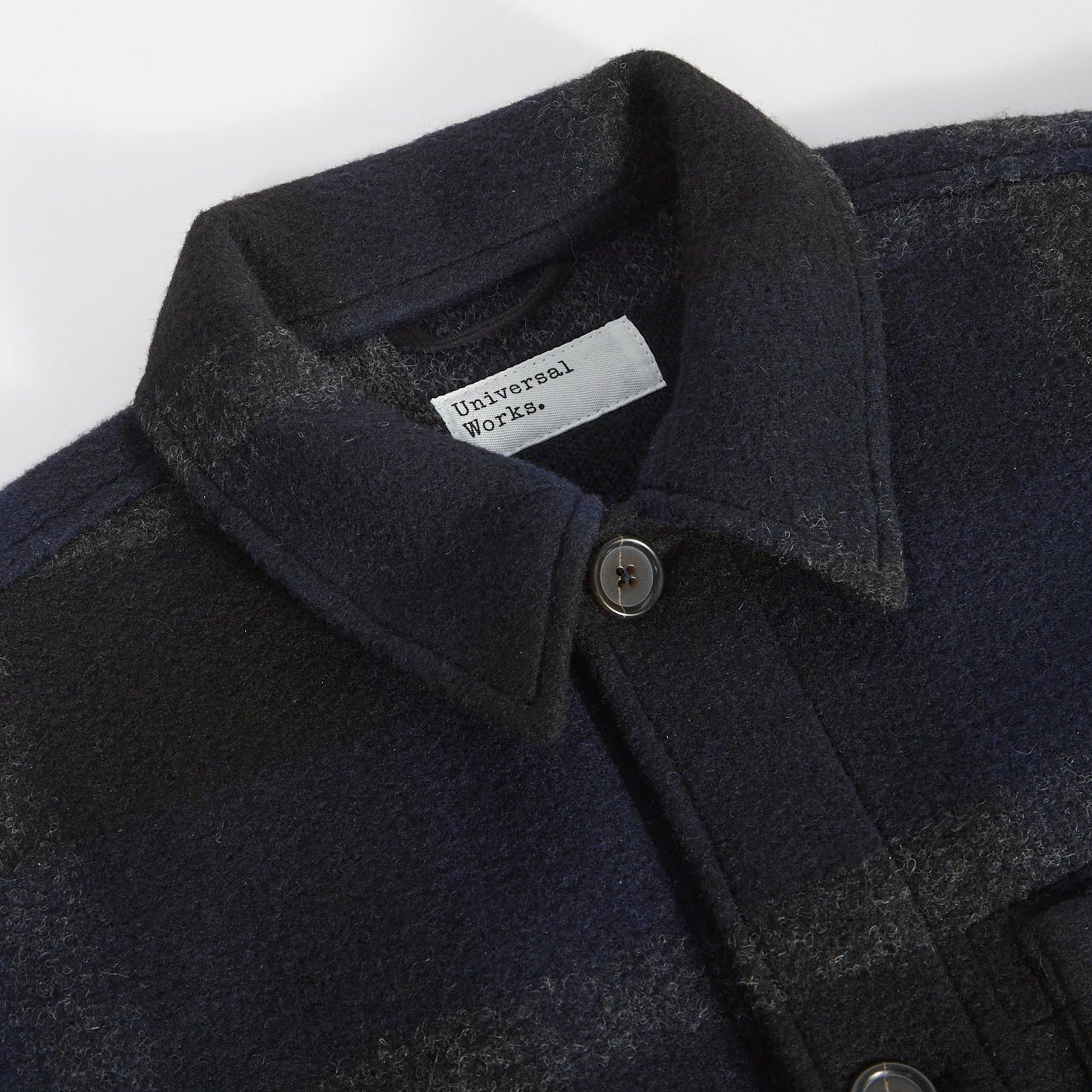 Universal Large Plaid Fleece Jacket - Black/Grey