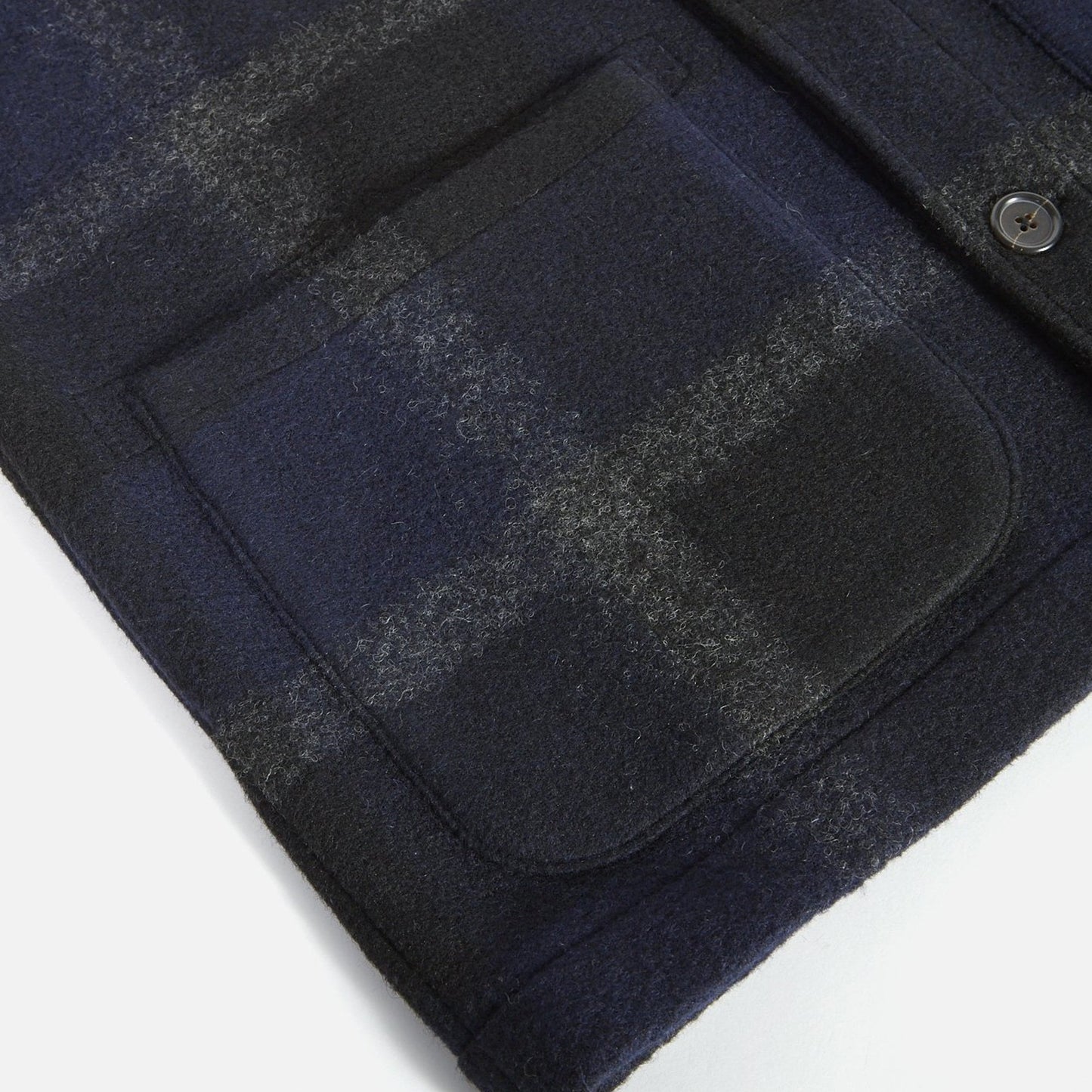 Large Plaid Fleece Jacket - Black/Grey
