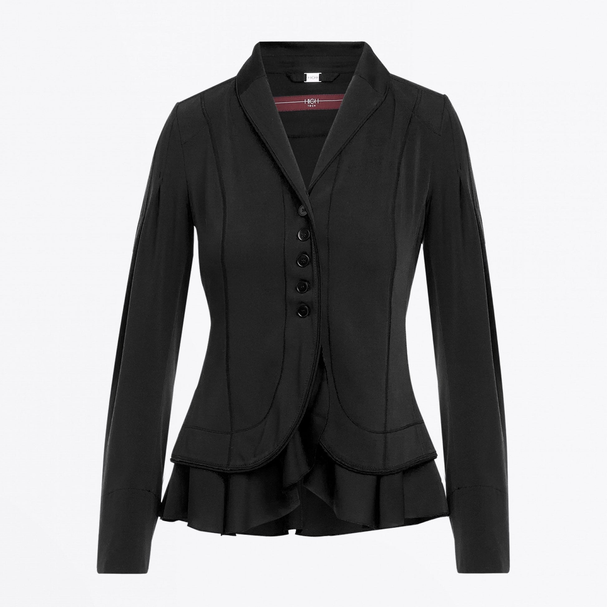 HIGH - Gesture - Shawl Collar Jacket in Crêpe and Satin - Black