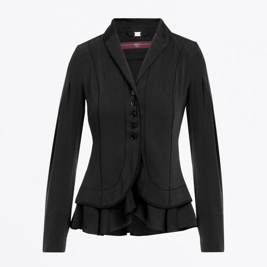 Gesture - Shawl Collar Jacket in Crêpe and Satin - Black