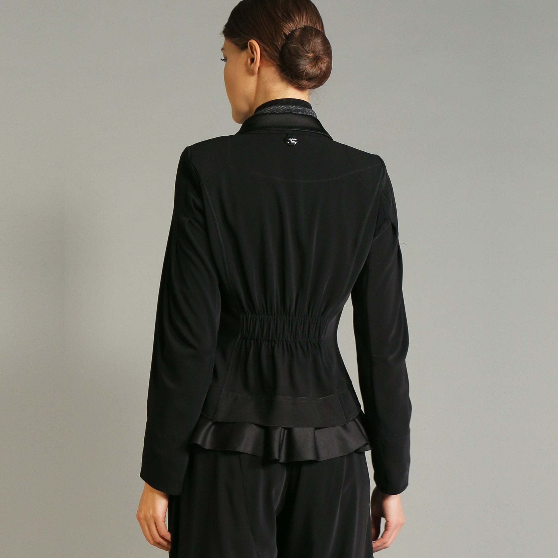 HIGH - Gesture - Shawl Collar Jacket in Crêpe and Satin - Black