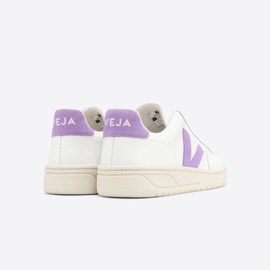 Leather Lilac V-12 Trainers - White