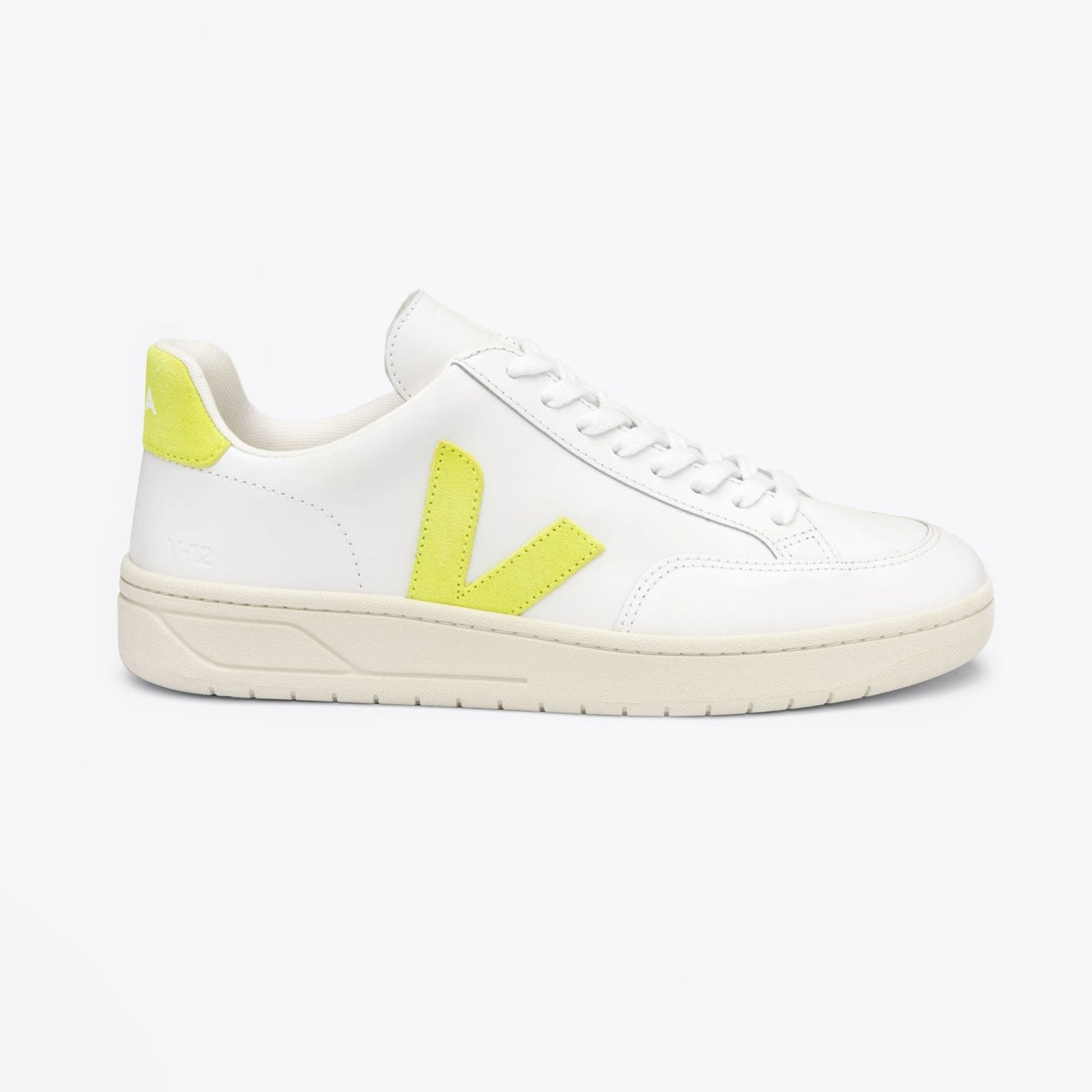 Veja Leather V-12 Sneakers - White/Yellow