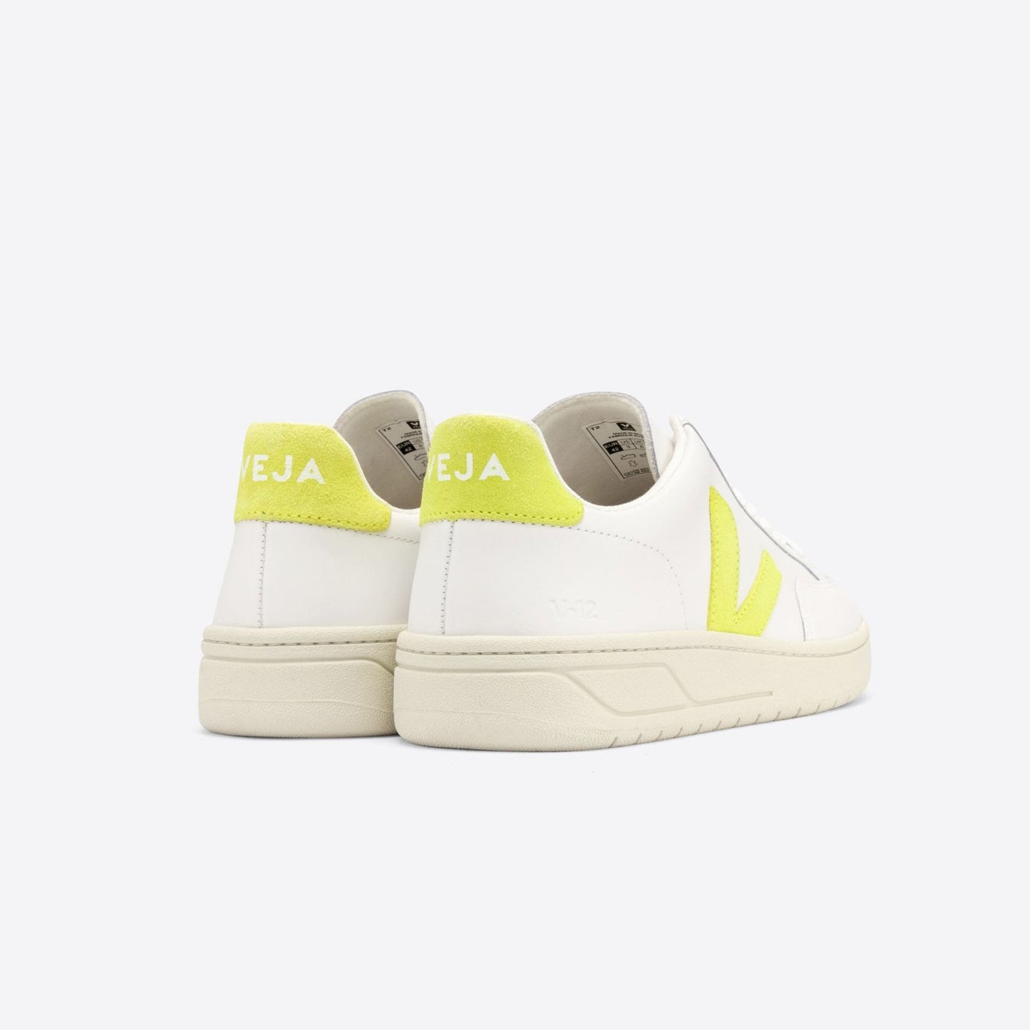 Leather V-12 Sneakers - White/Yellow