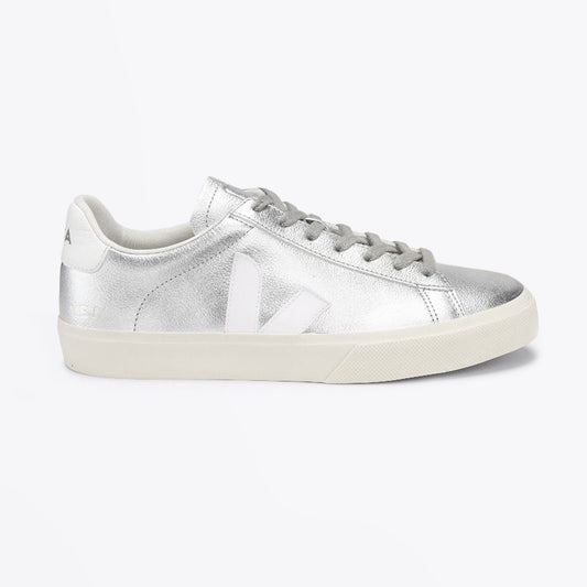 - ChromeFree Leather Campo Sneakers - Silver/White