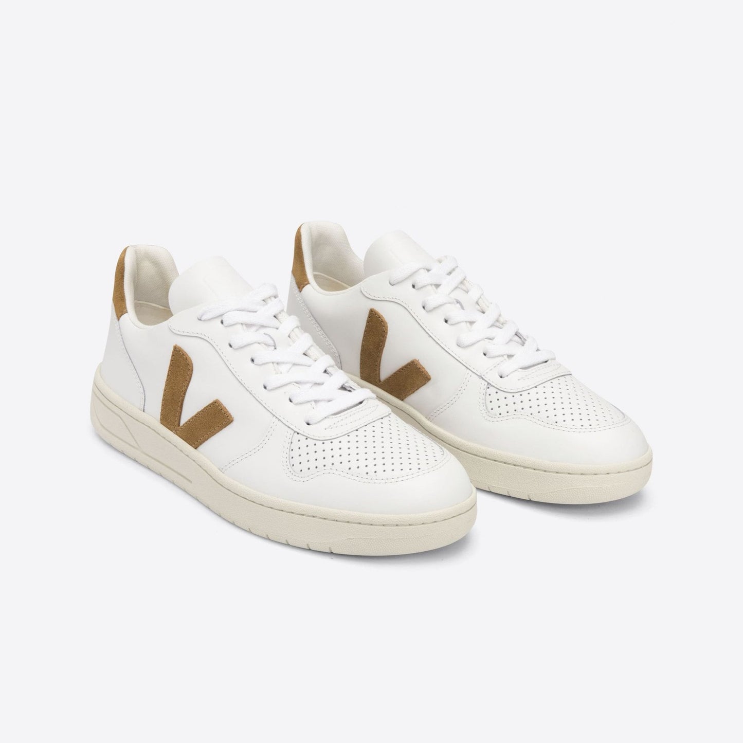 Leather V-10 Sneakers - White