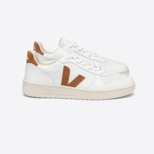 Leather V-10 Sneakers - White