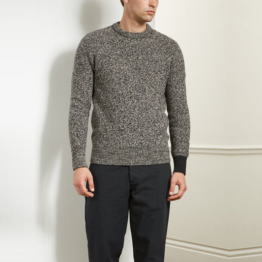 - Blenheim - Wool Knitted Jumper - Black/Beige